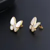 Nova marca de luxo designer brincos para mulheres 18k ouro rosegold prata doce fritillary brincos menina brincos anéis de orelha jóias presente