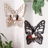 Decorative Plates Butterfly Wooden Display Shelf Crystal Wall Hanging Walls Corner Jewelry Holder Storage Organizer Floating