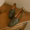 Pompes Retro Luxury Women's Shoes Pumps 2023 Nouvelle décoration métallique Toe Toe Marque Mueller chaussures Green Designer High Heled Mandis
