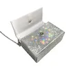 Avondtassen 2024 Damestas Glimmende diamant ingelegd Vierkante ketting Bar Enkele schouder Cross-body Strass Vol met Kristallen Handtas