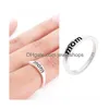 Band Rings Mom Mother Or Dad Father Sier Finger Holiday Gifts Love Fashion Jewelry Size 6 7 8 9 10 Drop Delivery Ring Dhlrf