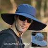 Men Waterproof Tabel Męt Mężczyzna Anty-UV Słońce Hats Outdoor Fishing Cap Wide Brim Caps Brim Hat Hat Boonie Hat Gorros 240320