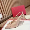 Scarpe eleganti da donna Tacchi verniciati in pelle Slingback a punta eleganti Fibbia in metallo Taglie 35-42