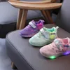 HBP Sapatos casuais sem marca para meninos e meninas, com luz LED de desenho animado, sapatos infantis iluminados