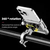 Cell Phone Mounts Holders Bicycle Phone Holder 360 Rotation Aluminum Alloy MTB Bike Phone GPS Bracket Scooter Motorcycle Handlebar Mount Cell Phone Stand 240322