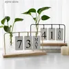 Calendar Office DIY Perpetual Flipping Binder Countdown Monthly Calendar with wooden display stand desktop stand suitable for female teachers Y240322