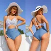 Designer Swimsuit Women Women Bikini Sets Swimtsuit per donne con sexy Scolo Out Croce abbinate Swimsuit Swin senza schienale.