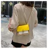 Shoulder Bags 2024 Autumn Bag Mini Square PU Leather Lady Messenger Women Color Stitching Handbag Flap Purse Pouch