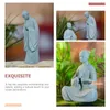 Décorations de jardin 2 pcs Micro Paysage Bouddha Statue Ornement Moine Sculpture Pierre Mini