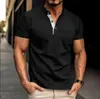 Camisa polo masculina de alta qualidade, gola casual, braços curtos para o verão 240320