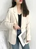 Office Lady Blazer for Women Eleganckie stylowe klasyczne koreańskie styl damskie płaszcze płaszcze Sprężyna swobodna kurtka ubrania 240318