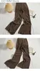 Women's Pants Flare Streetwear Women High Waist Split Suit Office Lady Fall Straight Floor Length Korean Fashion Bottoms