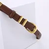 Top quality thin designer belts leather mens womens vintage belt plated gold square round buckle waistbands womens luxury belt trendy fa0108 E4