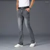 Mäns jeans vår hösten 2024 Smart Business Korean Fashion Straight Regular Denim Trousers Classic Men Plus Size Pants U01