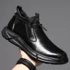 Stivali Scarpe da lavoro di sicurezza impermeabile in pelle nera per uomini scarpe da ufficio in acciaio per le punta