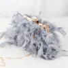 Bolso de noche de plumas de lujo, bolso de mano, bolso de hombro con cadena, bolso cruzado elegante para fiesta de banquete de boda, envío por DHL