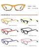 Lunettes de soleil Cadres Mat Multicolore Patchwork Cat Eye Acétate Lunettes Papillon Designer Personnalité Peut Correspondre À La Myopie Anti-bleu Lentille