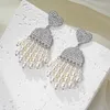 Boucles d'oreilles en peluche Senyu Curtain de perle de luxe Poucle d'oreille Pave Mini Gift bijou lié à zircone cubique claire pour le mariage
