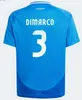 2024 Euro Cup Italy Soccer Jerseys Italia Chiesa Barella Raspadori Di Lorenzo Immobile Jorginho Verratti Insigne DiMarco Fans Player Kids Kits Football Shirt