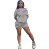 European American hot selling women's sexy letter printing imitation cotton short-sleeved shorts two-piece suit