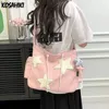 Mädchen Kawaii Anhänger Star Umhängetasche Japanisch Casual Fashion Crossbody Y2K Streetwear Tote für College -Student 240311