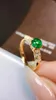 Cluster Rings JY2024 No.10332 Emerald Fine Jewelry 18K Gold Natural Green 0.62ct Gemstones Male For Men's Ring