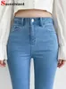 Frau Große Größe Streetwear Sexy Stretch Denim Hosen Hohe Taille Dünne Bleistift Jeans Frühling Koreanische Mode Casual Kot Pantolon 240315