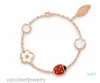 Cleef Four Leaf Clover Bracelets Van clover Bracelets Designer 2024 Series Ladybug Fashion Clover Charm Bracelets Bangle Chain High Quality S925 Sterling Silver 18