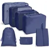 Sacs de rangement Pièce Set Travel Trewable Tobeting Organisateur de toilettes pour vêtements Suise de bagages à bagages