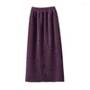 Jupes automne hiver velours côtelé long crayon 2024 femmes taille haute grande taille noir abricot violet style coréen une ligne vêtement ample