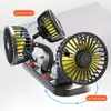 New Cooling 360 Adjustable Three-Head Car 5V/12V/24V Brushless Low Noise Automotive Electric Fan For Dashboard RV Truck