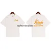 Męskie koszulki 24ss Nowy litera drukowana koszulka dla kobiet 1 Zakres Black Almond Tee Casual Cotton z wewnętrzną etykietą podszewką H240401