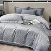 New four-piece set, Class A mother-baby level, light luxury satin jacquard, washed silk ice silk quilt cover, bed sheet