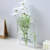 Vases Desktop Book Vase Clear Acrylic For Water Planting Flowers Eesthetic Home Office Decoration Gift Lovers