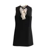Basic & Casual Dresses designer brand Miu black dress, Hepburn style small lace patchwork collar, socialite sleeveless vest skirt, spring A-line skirt FTJX