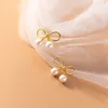 Stud Earrings LAVIFAM 925 Sterling Silver Sweet Hollow Bow Bowknot Small For Woman Girl S925 Shell Pearls Earring Jewelry