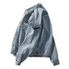 Blaue Jean-Jacken für Herren, modisch, mit mehreren Taschen, lockere lässige Baumwolle, Vintage-Stil, Street-Cowboy-Mäntel, Markenkleidung, Jeansjacke, Herren, 240309