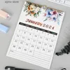 Kalendarz 2024 Prosty miesięczny harmonogram kalendarza montowany na ścianie kalendarz kalendarzowy cotygodniowe planowanie roczne program Y240322