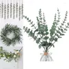 Fiori decorativi Yan 12 pezzi steli di eucalipto artificiale dollaro d'argento verde piante finte per bouquet da sposa composizione floreale casa