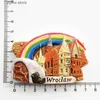 Magneti per il frigo Polonia Castello delle onde CRACOVIA Magnete per il frigorifero Castello di Wroclaw Souvenir turistici Adesivo magnetico Decorazione della casa Polska Regalo Creatività Y240322