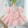 Sweet Pink Jewel Flower Girl Dresses Girl's Birthday Dresses Girls Party Skirt Girl Everyday dress Kids' Party Wear SZ 2-12 D322095