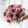 Finto verde floreale 29 cm INS fiore artificiale bouquet coreano margherita ortensia rosa fiori artificiali decorativi Decoracion Para El Hogar Y240322