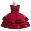 Robes de fille Adolescent Paillettes Filles Princesse Robe D'été Sans Manches Mode Mariage Fête De Noël Traînant 2-6 ans Vêtements Pour Enfants