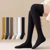 Women Socks Solid Over Knee Christmas Warm Stockings Cotton Stocking Fashion Long Female Thigh Calcetines Streetwear