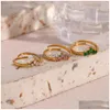 Cluster Rings Ins Fashion Simple Luxury Ring Jewelry Stainless Steel Zircon Crown Open Drop Delivery Dht1P