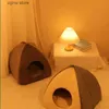 Cat Beds Furniture Pet warm bed house soft indoor semi enclosed cave tent cat kitten puppy small animal pet thick mat Y240322