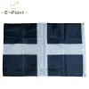 Accessoires Royaume-Uni Cornwall Drapeau Saint St. Piran UK 2 pieds * 3 pieds (60 * 90 cm) 3 pieds * 5 pieds (90 * 150 cm) Décorations de Noël pour bannière de maison