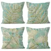 Pillow Nordic Style Green Leaf Plant Decorative Pillowcase Linen Home Living Room Sofa Car Seat Cover Multifunctional