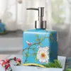 Storage Bottles Chinese Style Hand Soap Dispenser Refillable Vintage Shampoo Container Non-slip Floral Porcelain Lotion Pump