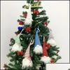 Lembranças led bola gnomos boneca pingente para festa de árvore de natal santa barba branca listrado chapéu p brinquedo de pelúcia casa el mark mxhome gota d otoix